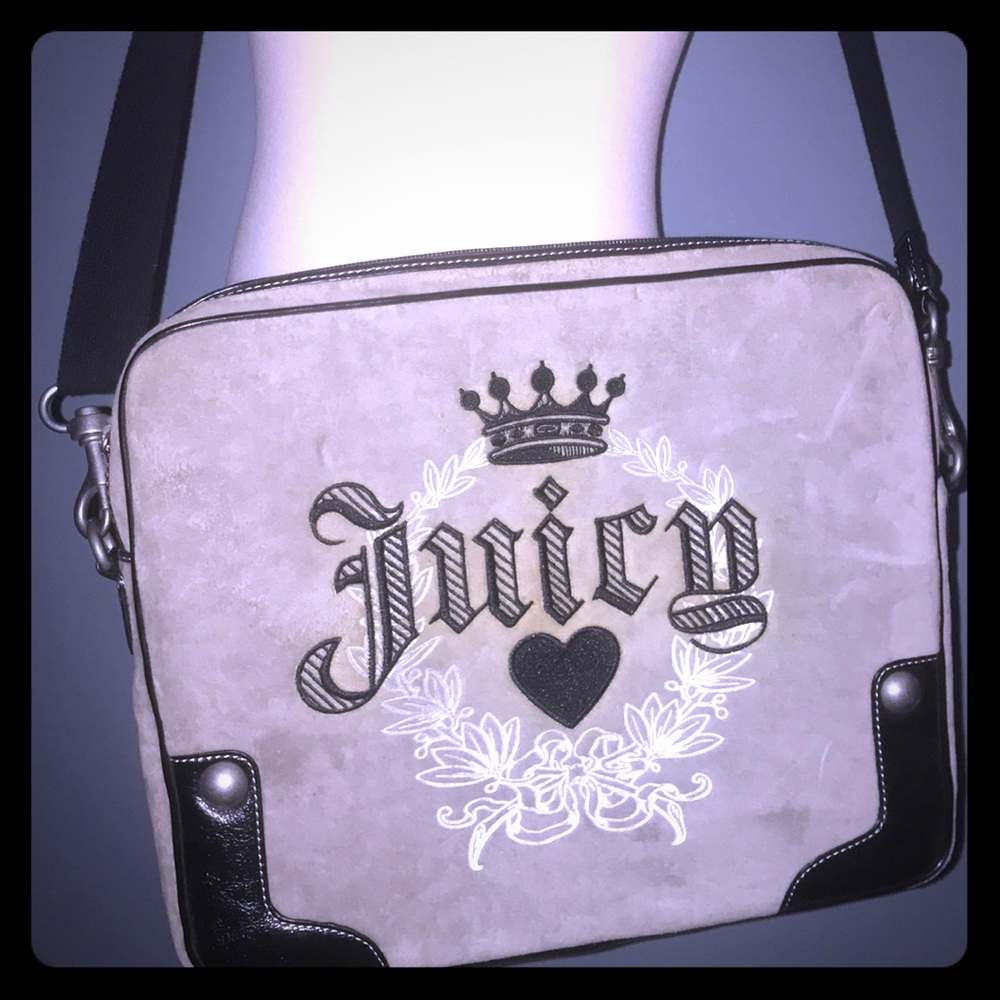 Authentic Juicy Couture Grey Velour Laptop Bag
